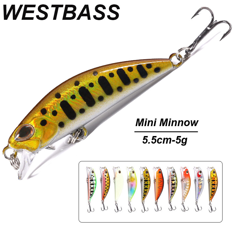 Fishing Lure Crankbait - WESTBASS 1PX Micro leurre méné 55mm-5g