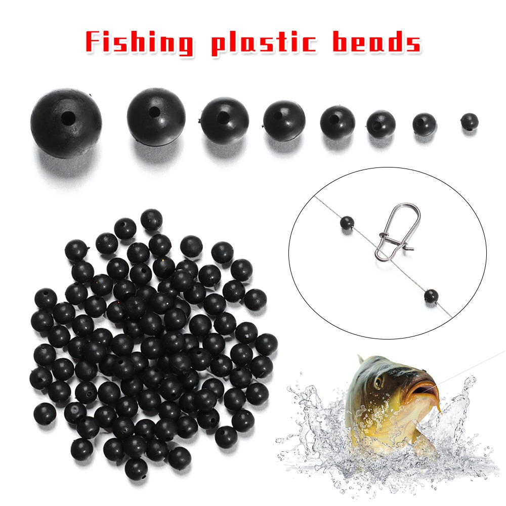 Fishing Lure Accessories - Perles de pêche noires rondes souples
