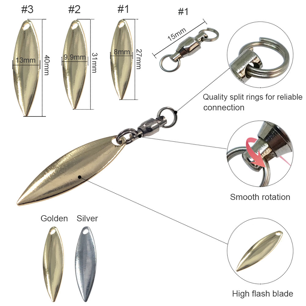 10 pièces feuille de saule lam - Fishing Lure Blade Bait avis et prix