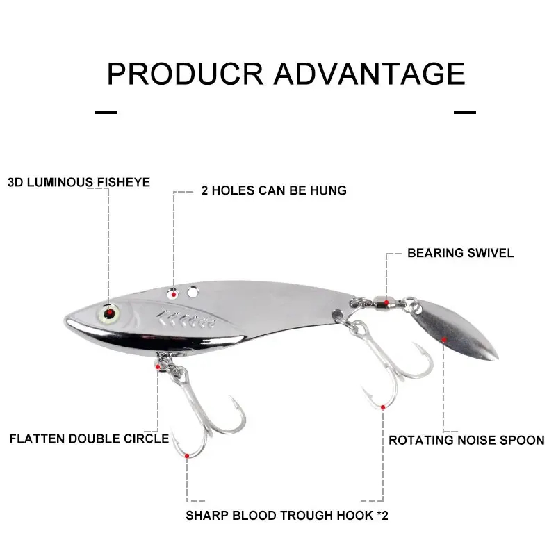 Leurre VIB en alliage de zinc  - Fishing Lure Blade Bait avis et prix